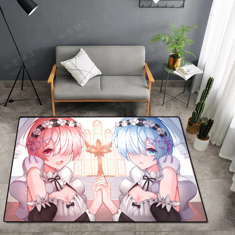 Style 1 Аниме Re: Zero Hajimeru Isekai Seikatsu Rem дверной коврик, ковер, ковер, коврик для спальни, нескользящий коврик, мультяшный подарок - Цвет: Style 1