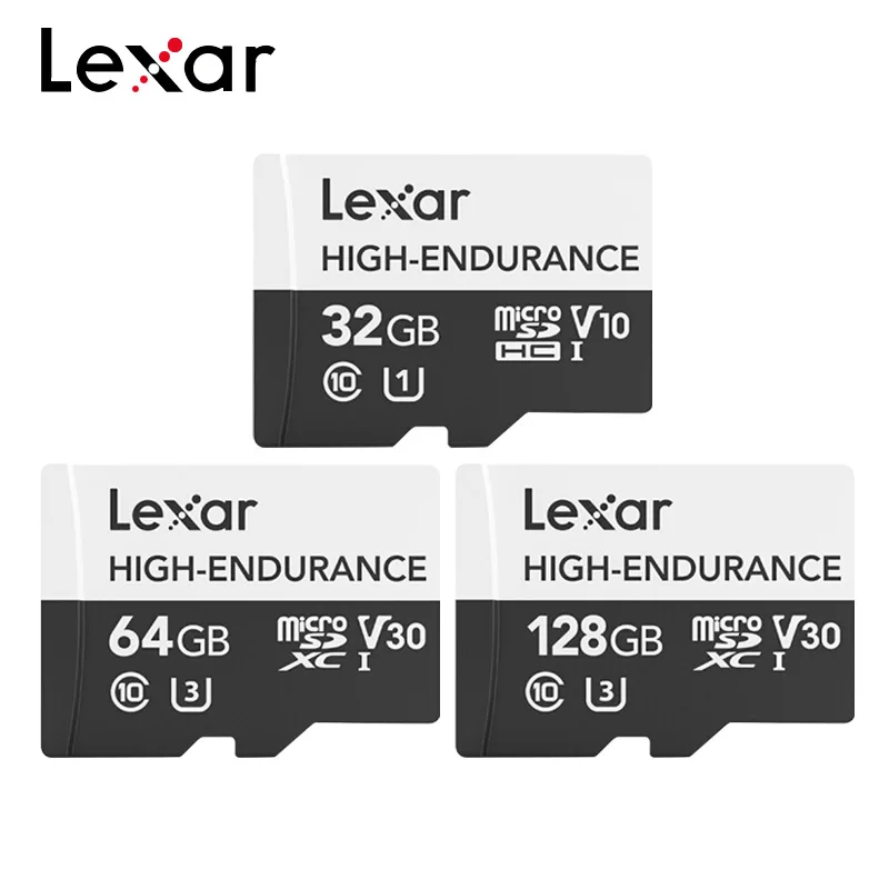 Lexar высокая выносливость Micro SD карта 32 Гб 64 Гб 128 ГБ V10 V30 SDHC SDXC C10 карта памяти Microsd карта для хранения видео