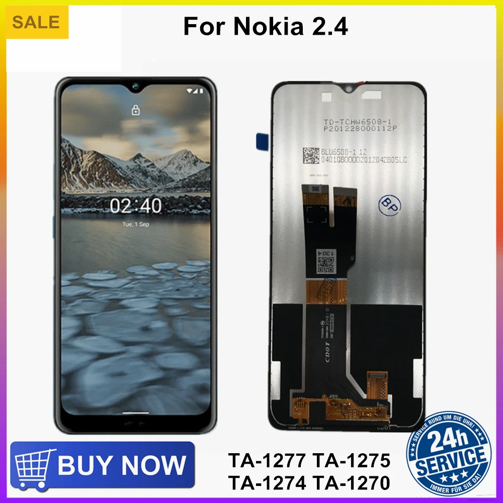 

LCD Display For Nokia 2.4 TA-1277 TA-1275 LCD Display Touch Screen Digitizer Assembly For Nokia 1.4 2.4 3.4 5.4