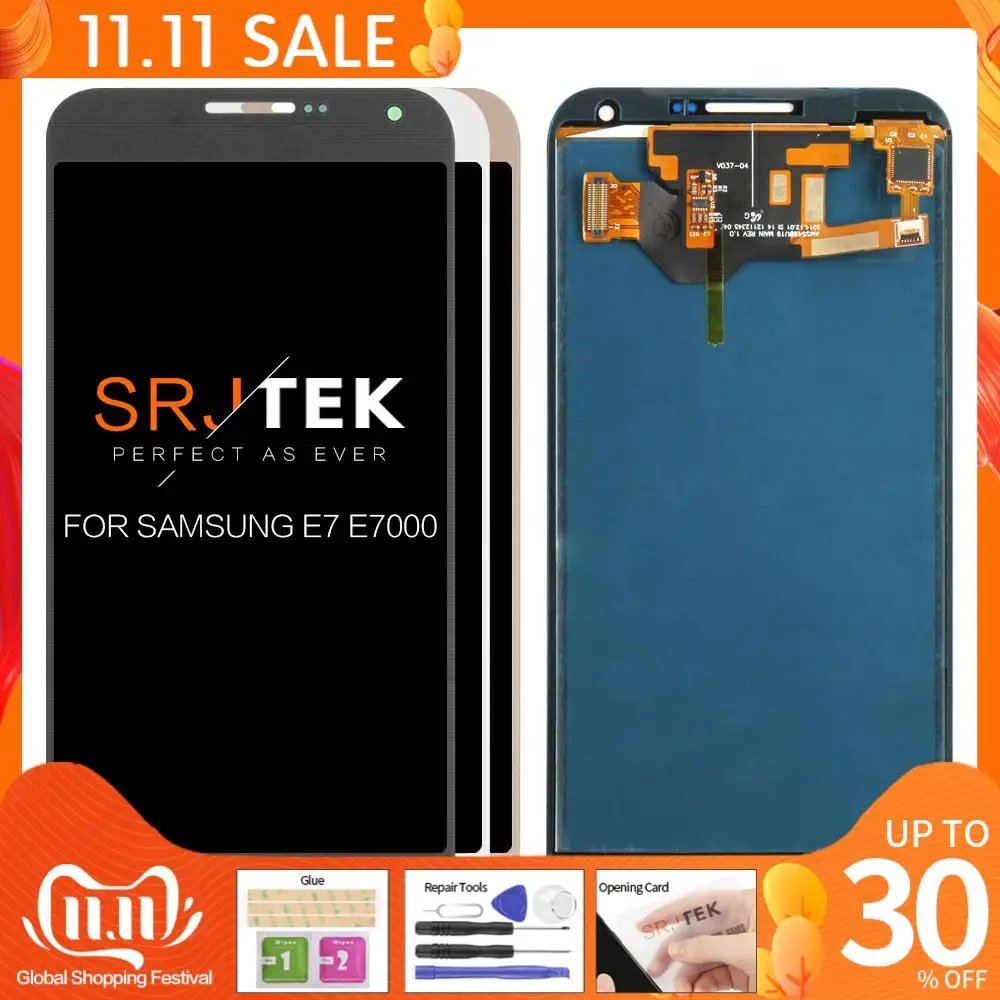 ЖК дисплей для Samsung Galaxy E7 E700 E7000 E700F E700H E700H/DS E700M с сенсорным экраном и дигитайзером