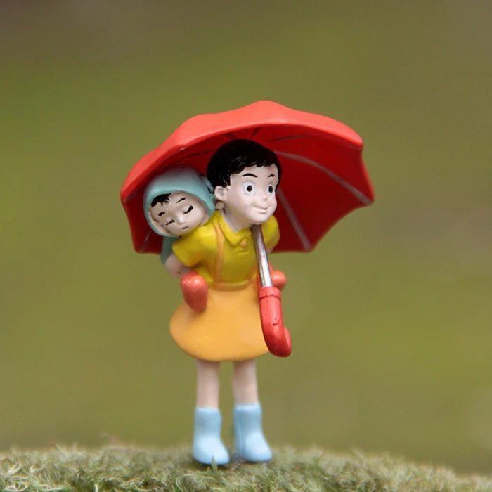 

New XiaoMei With Umbrella My Neighbor Totoro Satsuki Mei PVC Action Figure Toy Collectible Model Toys Gift For Kids Girl 5*3.5cm