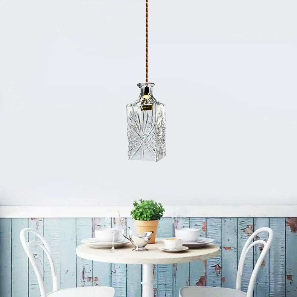 Body Color : A yanyan Vintage Decanter Bottle Light Chandelier Lamp Fixture Restaurant Cafe Art Hanging Lamps Home Ceiling Decoration