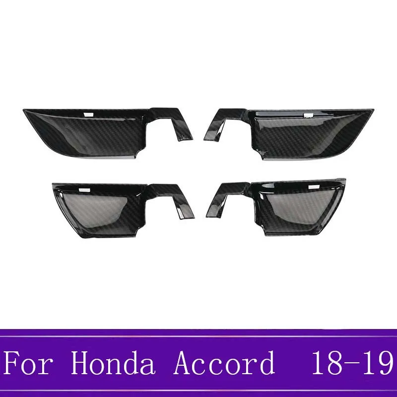

4Pcs/set ABS Chrome Interior Inner Door Handle Bowl Cover For Honda Accord 10th 2018 2019 Carbon Fiber Car Styling
