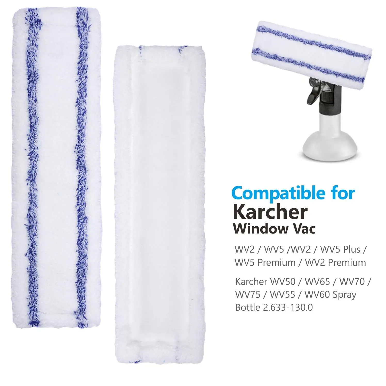 Microfibre Mop Cover for Karcher Window Cleaner for Karcher Window Vac WV 2 WV5, WV 2 WV5 Plus Cloth Microfiber Mop Indoor