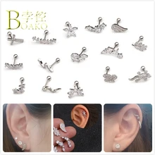 Панк серьги из нержавеющей стали костяные серьги для женщин/мужчин крылья Змея Крест уши нос нострилы для пирсинга девушка пирсинг украшения тела B5