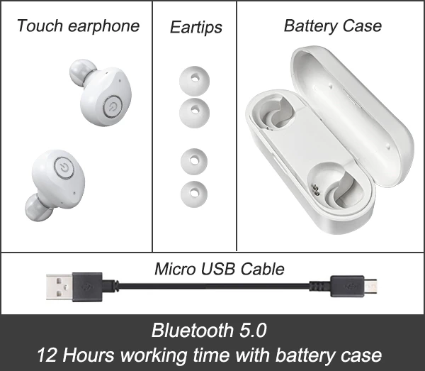 Ubeamer Bluetooth Earphone X6. waterproof True wireless Stereo.Bluetooth 5.0 Headphones for xiaomi redmi Huawei，Christmas gift - Цвет: X6 White