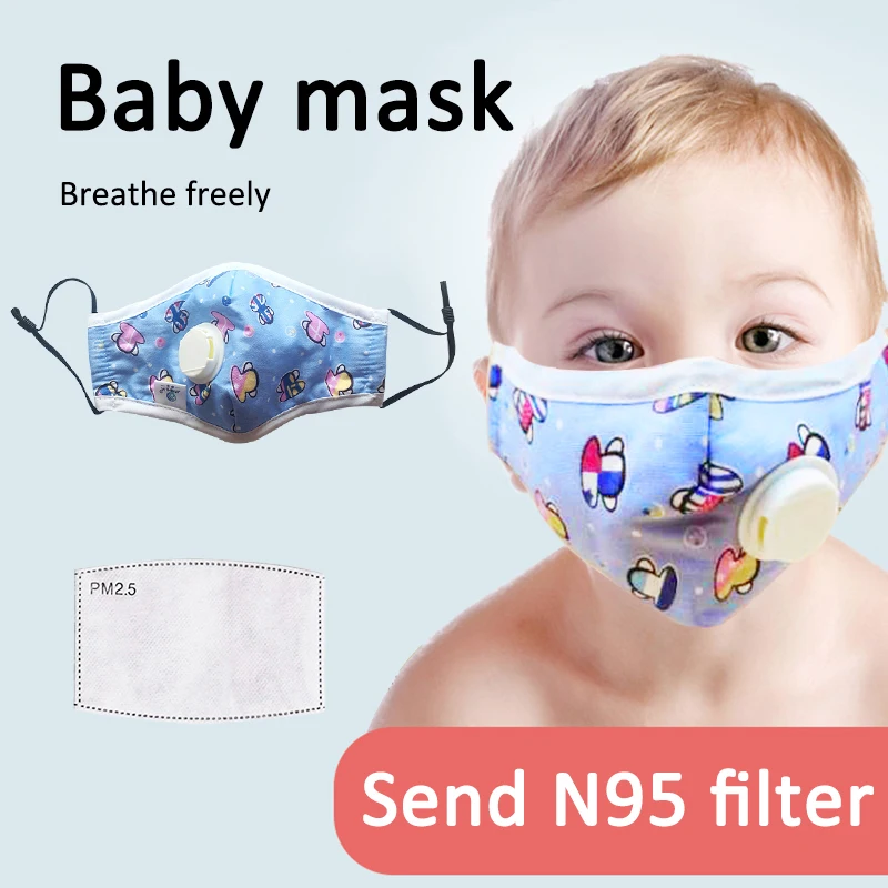 

Valve Washable With N95 Filters Respirator Face Cover Reusable Adults Children Protect Mask PM2.5 Mouth Mask Pad Kids Breathable