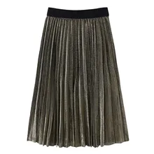 Женская модная юбка из полиэстера, одноцветная длинная юбка высокого качества, плиссированная юбка для взрослых, юбка женска, D4