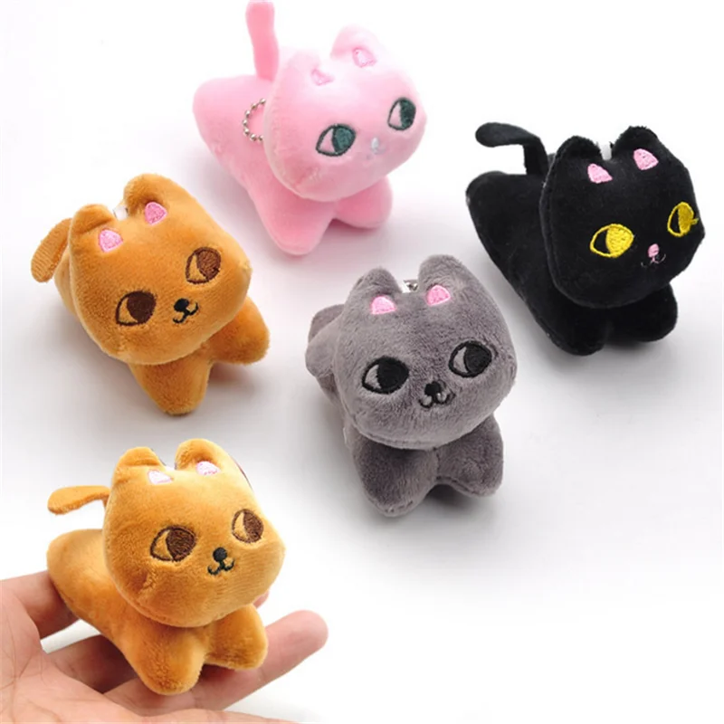 1Pcs Mini 8cm Cat Plush Toy PP Cotton Decorative Pendant key Ring doll ornaments Girl And 1 1Pcs Mini 8cm Cat Plush Toy PP Cotton Decorative Pendant key Ring doll ornaments Girl And 3