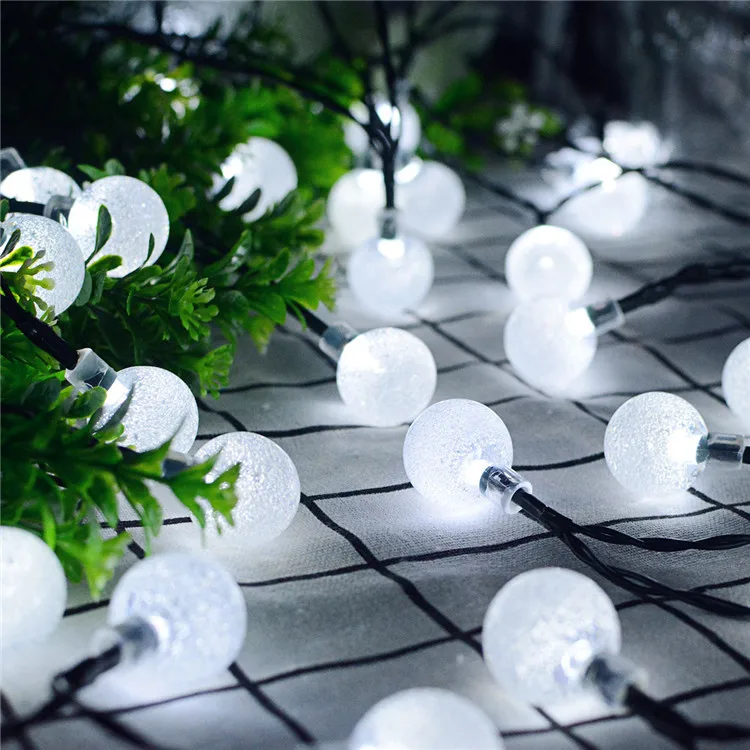 Led Solar String Lights Outdoor Crystal Fairy Light With 8 Modes Waterproof Solar Powered Patio Light For Garden Party Decor solar light bulb Solar Lamps