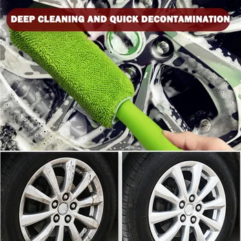 

Car Portable Microfiber Metal Free Wheel and Rim Brush Line-free Scratch-free Cleaning Brush for Vehicle Engine Motorcycle Car