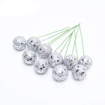 

50pcs Cuttings Artificial Sequins Berry Foam Glitter Poinsettia Home Ornament Festivals Christmas Tree Decoration Party Supplies