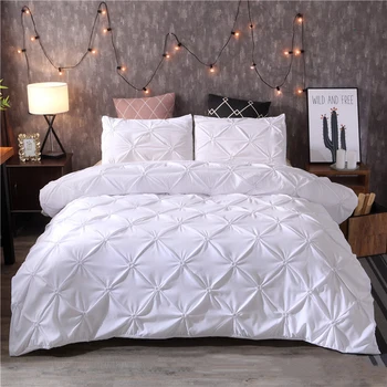 

41 Duvet Cover Set Pinch Pleat 2/3pcs Twin/Queen/King Size Bedclothes Bedding Sets Luxury Home Hotel Use(no filling no sheet)