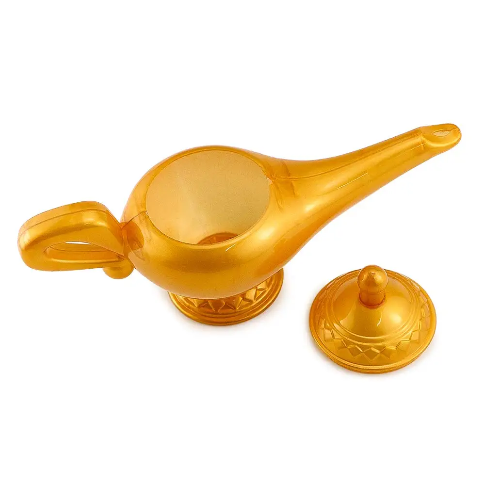 Prop genie lâmpada plástico cosplay festa de halloween decoração ornamentos  filme dos desenhos animados ouro mágico gênio lâmpada traje acessório -  AliExpress, image size:1000x1000