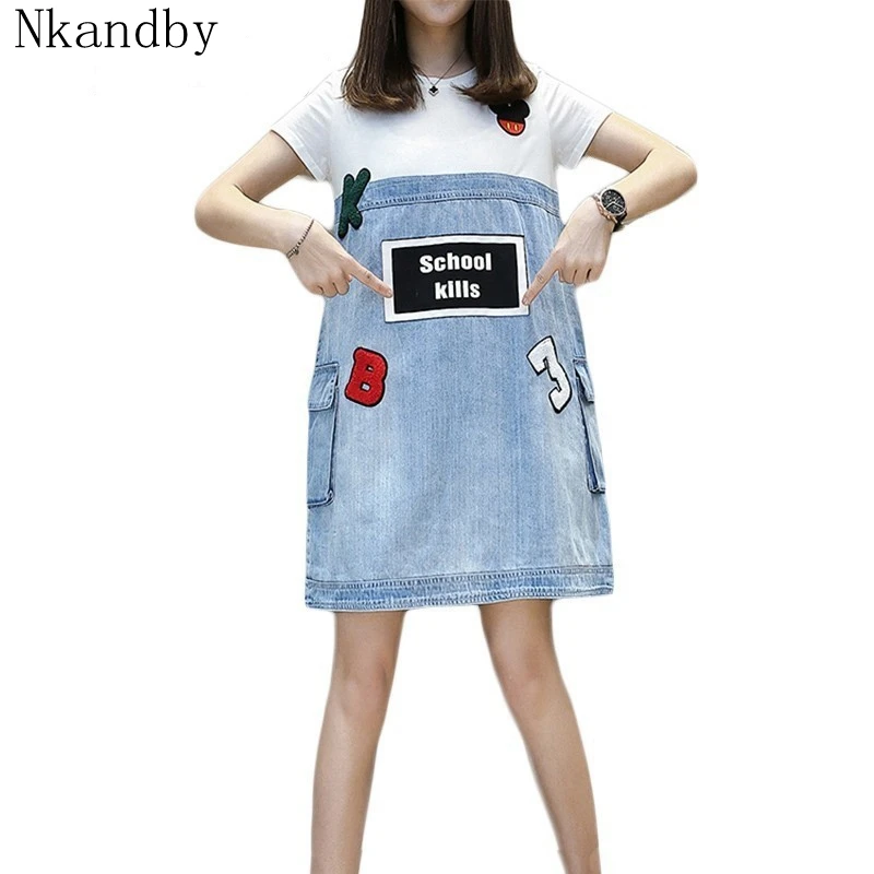 denim patchwork dress