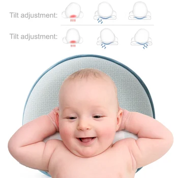 

Baby Newborn Infant Anti Roll Pillow Flat Head Neck Prevent Infant Support Baby Crib Flat Head Pillow for Newborn