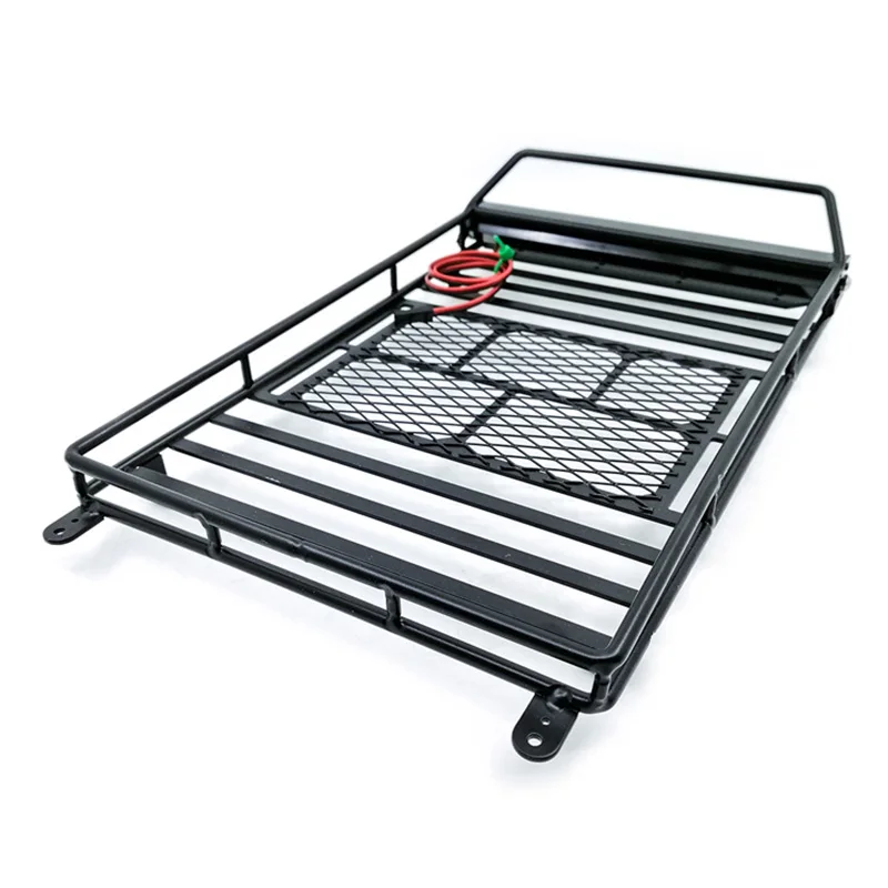 

Metal Roof Rack Luggage Carrier with 36 LED Spotlight Bar for 1/10 RC Car Traxxas Trx4 RC4WD Cherokee Axial Scx10 S38