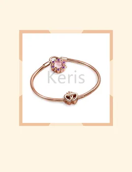 

Quality Reproduction 1:1 100%925 Sterling Silver Rose Gold Heart Bracelet Free Shipping