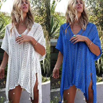

Bathing Suit Cover Ups Bikini Crochet Knitted Beach Cover Up Beach Dresses and Tunics Plus Size Swimsuit Cover Up Women Swimwear