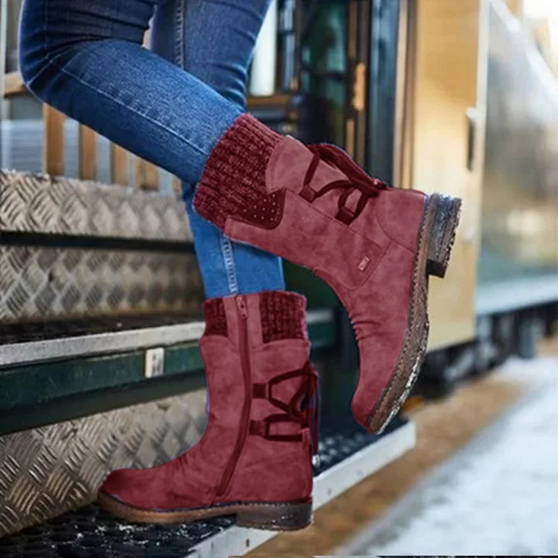 Г.,, новая осенне-зимняя обувь женские ботинки на плоской подошве модные вязаные женские ботинки в стиле пэчворк женские короткие ботинки