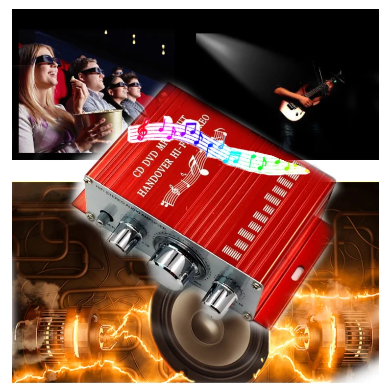 

KYYSLB HY2001 2.0 20W*2 12V Mini Amplifier Home audio Furnishing Furniture Car Amplifier HiFi Amplifier 20-20KHZ