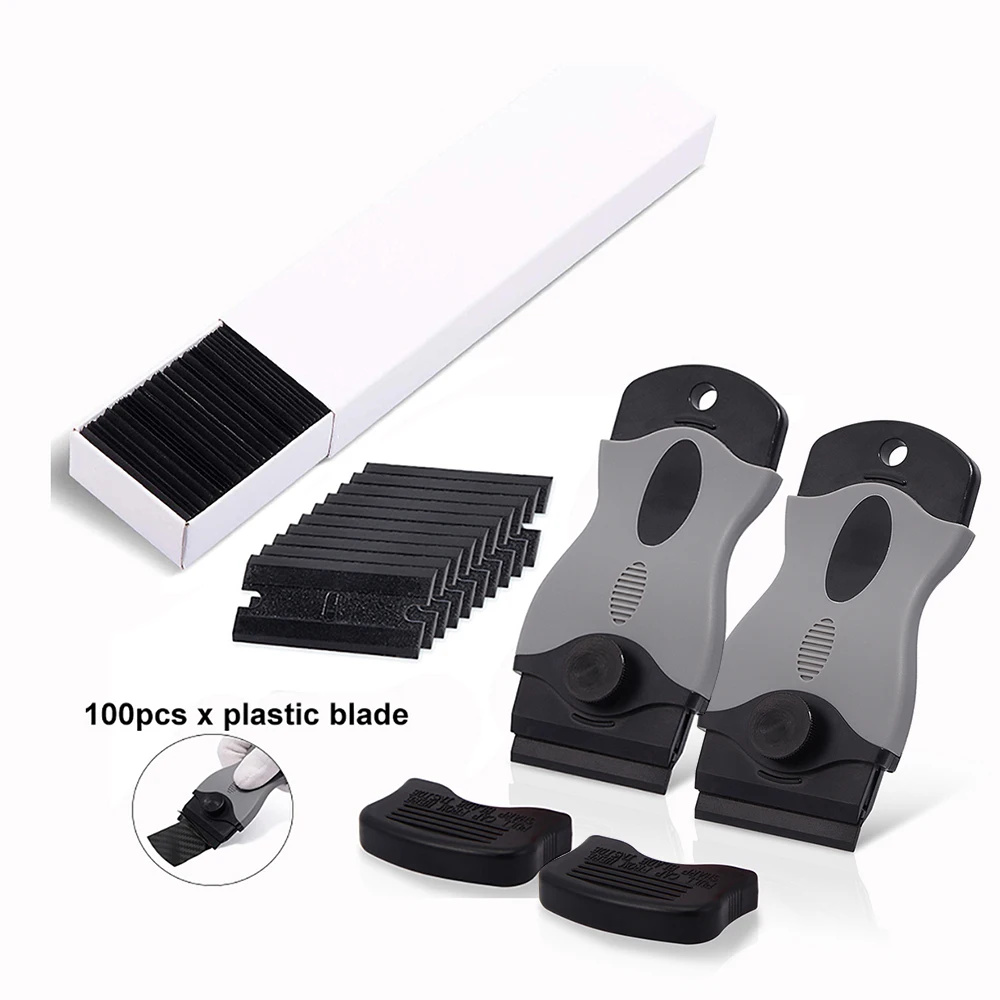 FOSHIO Car Sticker Remover Glass Window Clean Vinyl Scraper 1.5" Double