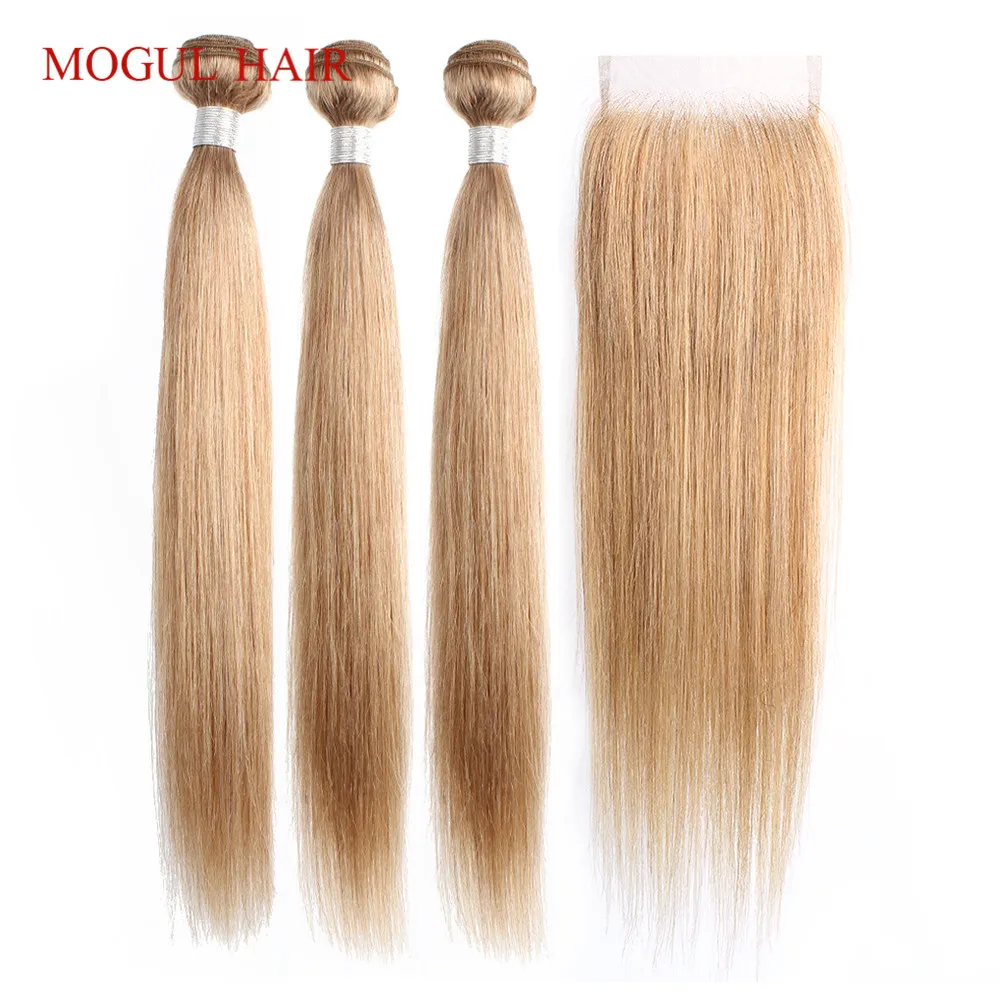 Bobbi коллекция 2/3 пучков с кружевной застежкой цвет 8 пепел блонд #27 медовый блонд #30 Auburn индийские прямые Remy человеческие волосы