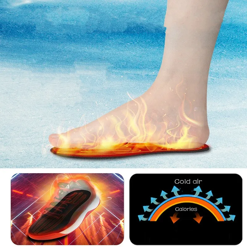 Semelles chauffantes USB unisexe, chaussures chauffantes thermiques, lavables, pour homme et femme  322