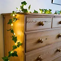 Parthenocissus  Light String Long Green Cane Vine Copper Wire Light Eucalyptus Vine Leaf Light String