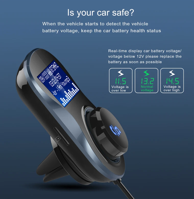 Магнитный fm-передатчик модулятор Bluetooth приемник автомобильный AUX беспроводной радио адаптер громкой связи вызов 5 в 3.4A USB быстрое автомобильное зарядное устройство