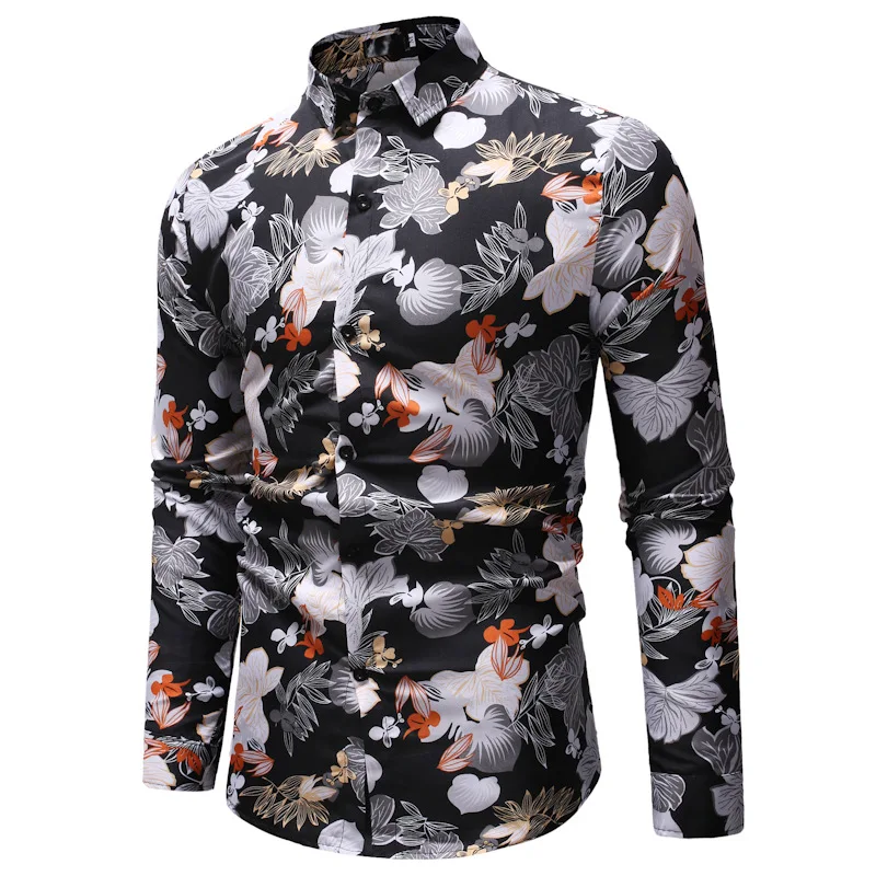 Shirt Men Men s Printed Shirt Lapel Men s Long Sleeve Shirt Men s Long Sleeve 3