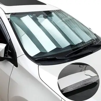 

Car Front Windshield Shade Accordion Folding Blocks UV Rays Sun Visor Protector Auto Sunshade For Cars SUVs Pickup Dropship