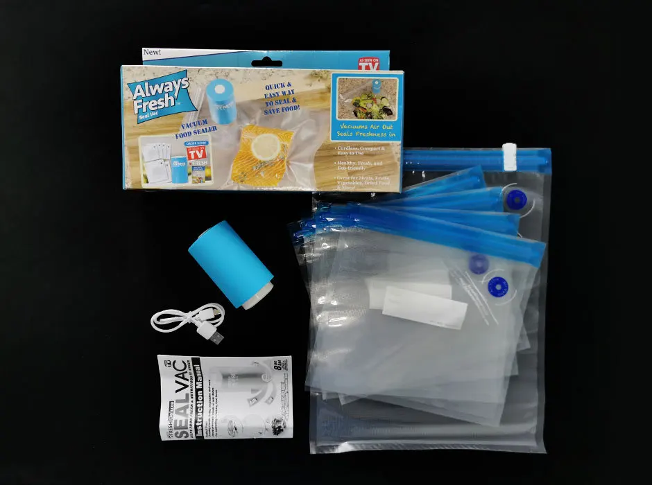 Portable Electric Vacuum Pump Packaging Machine with 5 Bags Mini Food Vacuum Sealing Machine Home Machine Kitchen Tool