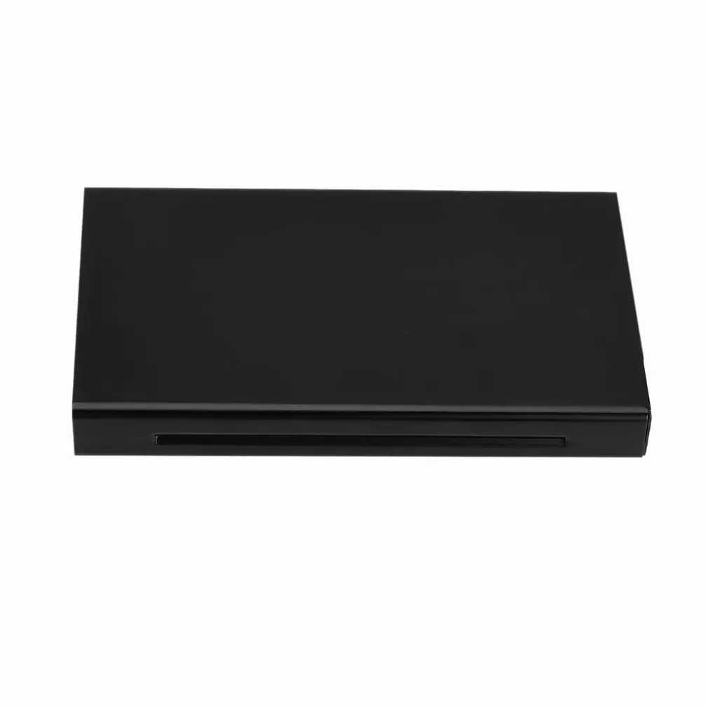 Портативный карманный размер женский супер тонкий креативный персональный портсигар 20 наклеек Дамская металлическая сигаретная Подарочная коробка чехол - Цвет: Black