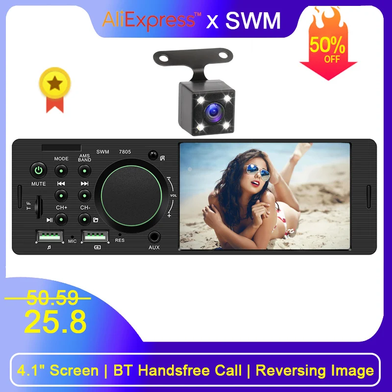 Cena 1 Din samochodowy Radio stereo Radio samochodowe Radio samochodowe Para Coche USB Bluetooth zestaw głośnomówiący MP5 odtwarzacz lustrzanym odbiciem samochodowe stereo 1din Radio