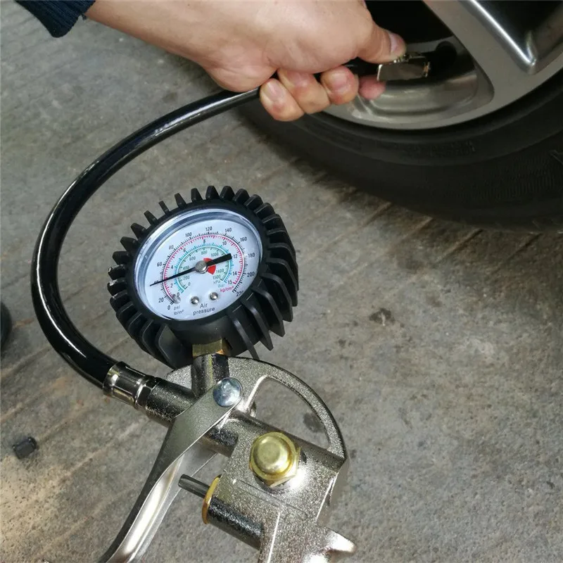 

220PSI Car Tyre Inflator with Air Pressure Gauge For Compressor PSI BAR Air Line For Use With Trucks Farm Vehicles Vans Cars