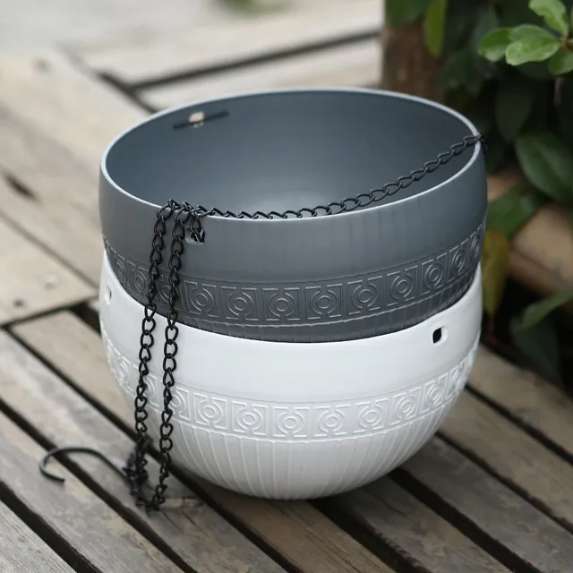 Utánzat Rattan Függő Kosár Virág Edény Lánc Medence Gazdasági Hidroponikus Növények Növény Termesztés Otthoni Kerti Dekoráció - Image 4