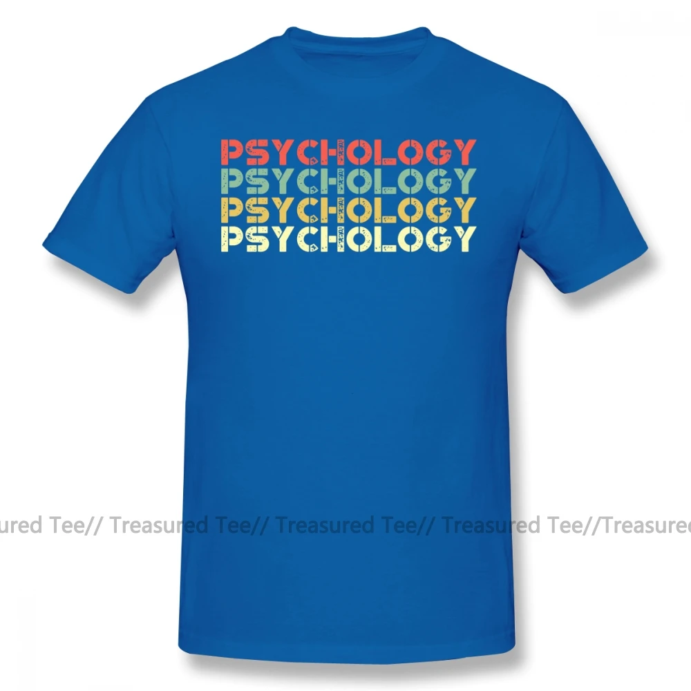 Футболка с принтом «Psychology», Винтажная футболка в стиле «Psychology Retro», забавная Футболка с принтом, 6xl, летняя мужская футболка с коротким рукавом из 100 хлопка - Цвет: Blue