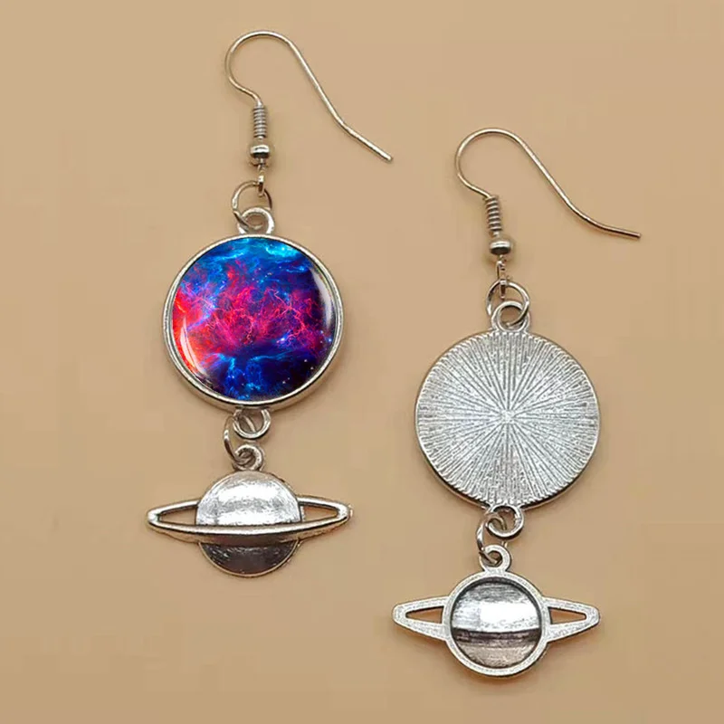 Серьги Galaxy Nebula Saturn серьги в космосе астрономические ювелирные изделия