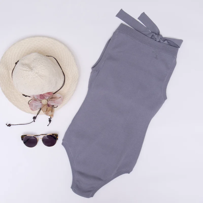 

South Korea New Style Knitted Swimsuit Sexy Triangle One-piece Elegant Backless Conservative Goddess Spa Resort Tour Bathing Sui