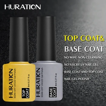 

Huration 8 Ml New Top and Base Coat Cleaning Top Base Coating Base Nail Gel Polish Personal Hygiene Art Nail Primer Gel Varnish