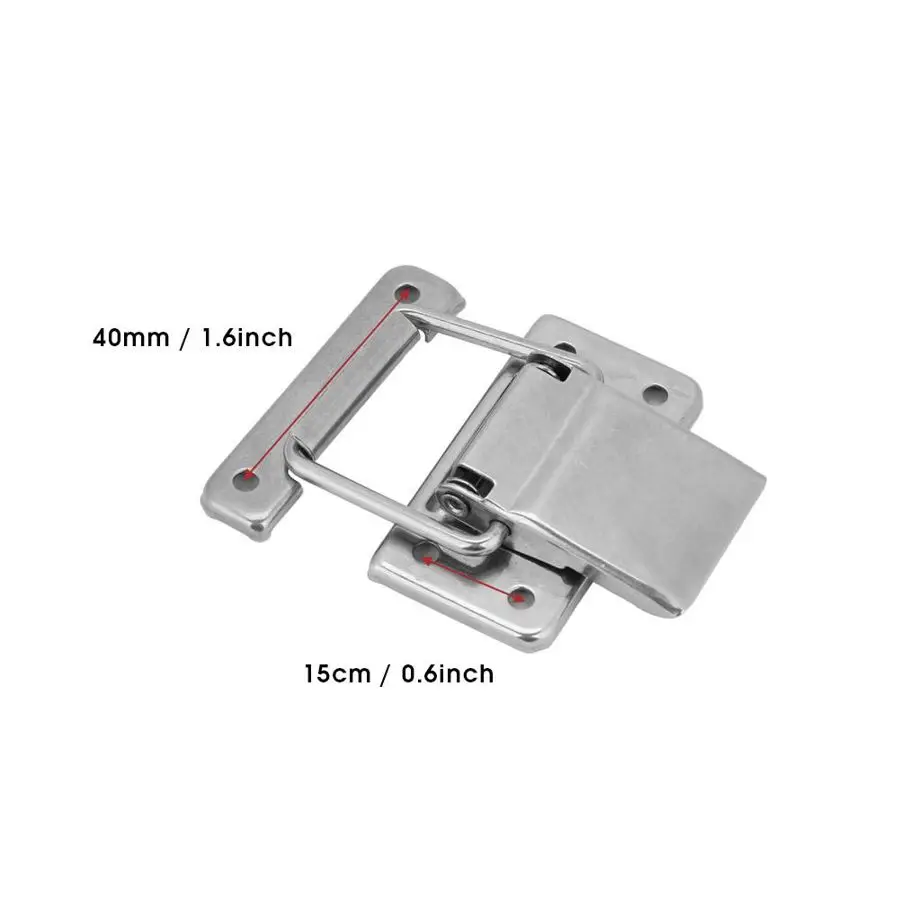 Toggle Latches 2Pcs Stainless Steel Latch Hasp Lock For Cabinet Case Spring Loaded Latch Catch Toggle Hasp Wooden Box Lock Furniture Hardware
