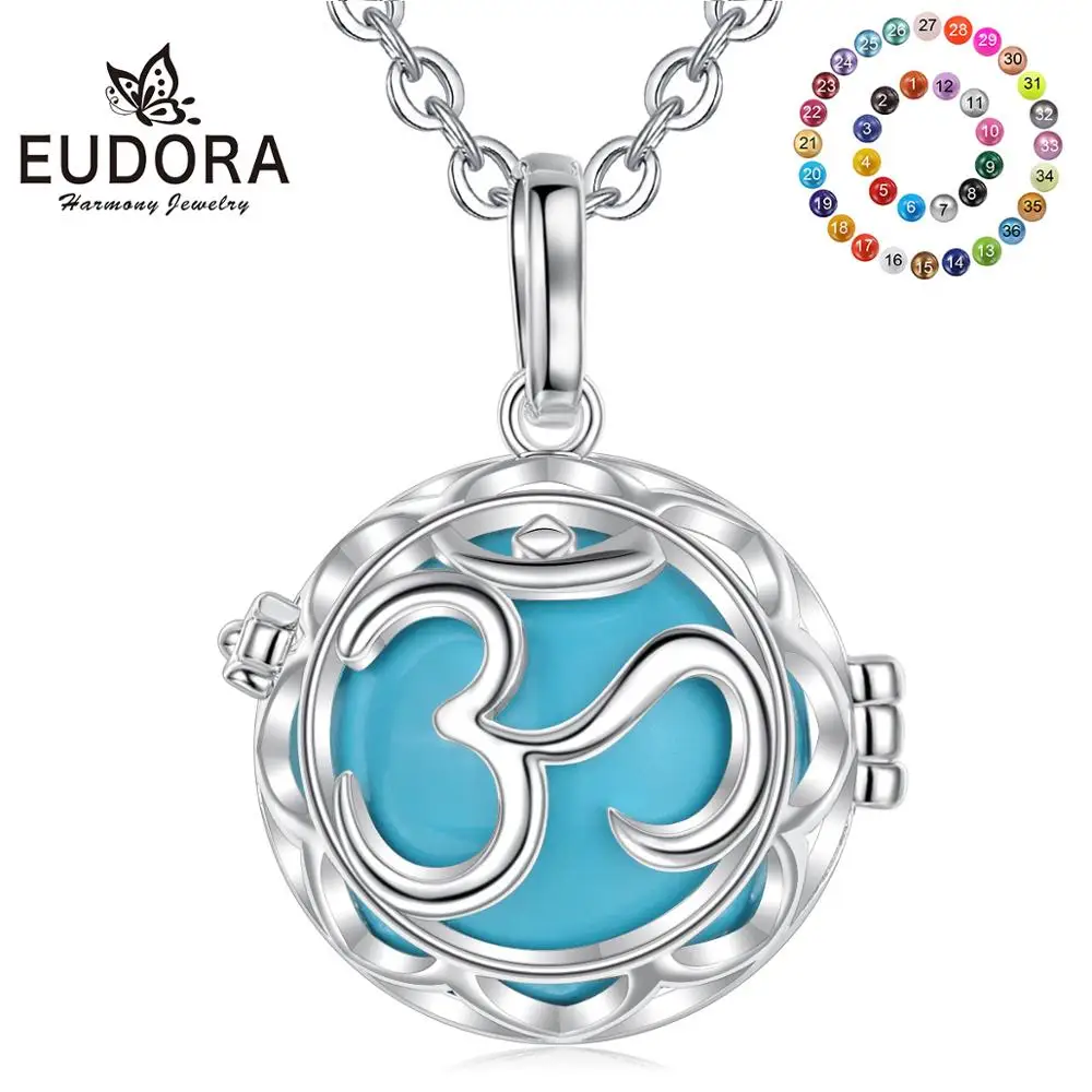 

Eudora silver color Flower Hollow Cage Pendant Necklace fit 20 mm Harmony bola ball Chime ball Pendants For Pregnant woman K164