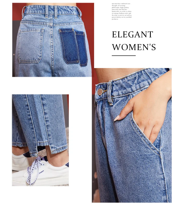 Женские свободные джинсы LEIJIJEANS, светло-голубые двухцветные облегающие джинсы с карманами и высокой посадкой, новая модель 9110 большого размера