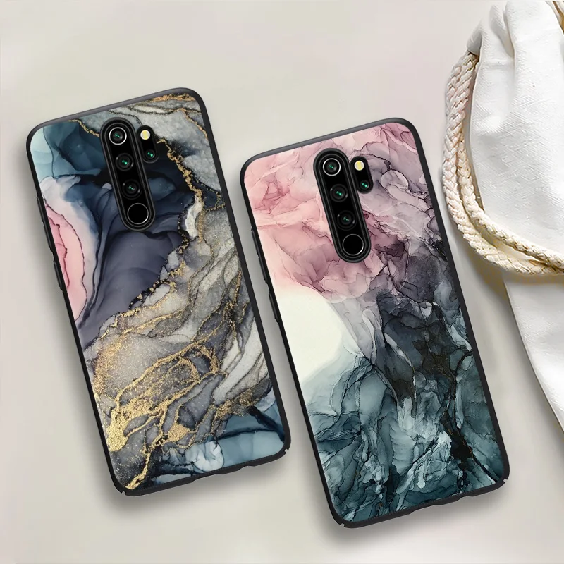 Watercolor Painted Case for Redmi Note 9 8 Pro 9S 8T 7 Soft Ink Brush Marble Pattern Case for Xiaomi Redmi 9 9A 9C 7 7A 8 8A 9T