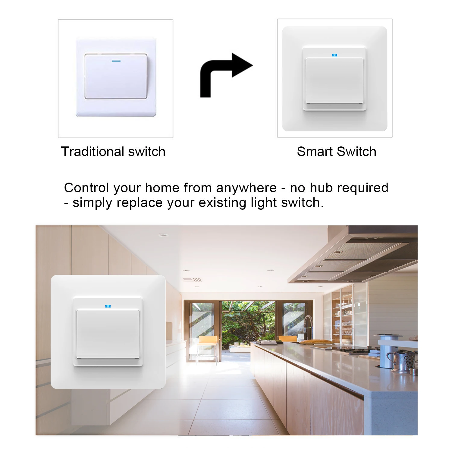 WiFi DE Smart кнопочный 1 переключатель съемный и съемный умный срок службы приложение Tuya дистанционное управление работа с Alexa Google Home