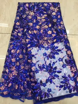 

Latest African squins Lace Fabrics Embroidered 2019 High Quality French Lace Fabric Nigerian Net tulle Lace Fabric DPOC162