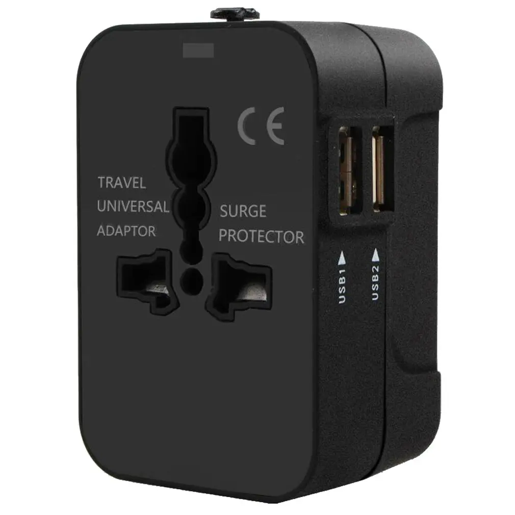 Все в одном Универсальный международный штекер Адаптер 2 USB порт мир Путешествия AC зарядное устройство адаптер с AU US UK евро-конвертер штекер