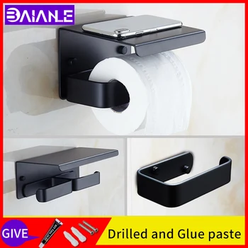 

Toilet paper holder creative bathroom paper towel storage rack holder paper roll holder wall mounted screw free installatio