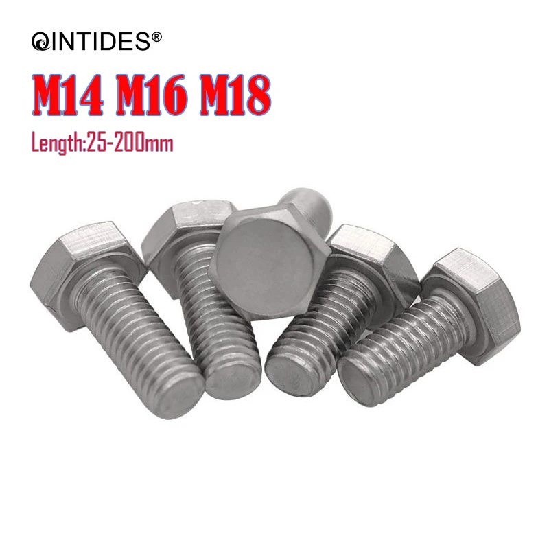 Болты с шестигранной головкой QINTIDES M14 M16 M18 полностью резьбовые шестигранные